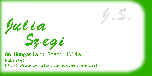 julia szegi business card